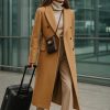 Double Breasted Trench Coat Winter Jackets for Women – Elegant Peacoat Winter Coats for Women (US, Alpha, Large, Regular, Long,
