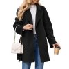 Women's Wool Blend Coat with Pockets Mid-Long Winter Overcoat, Thick Wool & Pea Coats jacket with Belt