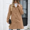 Womens Coats Winter Long Wool Coat Trench Coat Fall Clothes Casual Blazers Notch Lapel Breasted Jacket Blend Peacoat