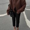 Women's Casual Single Breasted Cropped Wool Blazer Jacket Contrast Collar Wool Blend Short Pea Coat Overcoat