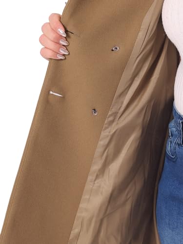Plus Size Coat for Women Peter Pan Collar Double Breasted Winter Warm Coats with Pockets