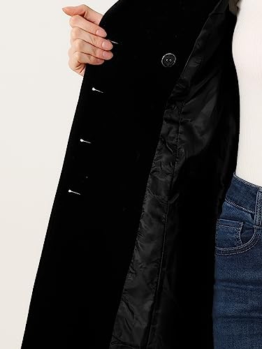 Pea Coats for Women's Winter Fashion Lapel Belted Double Breasted Trench Coat