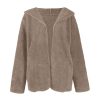 Plaid Flannel Shacket Women Plush Fuzzy Fleece Jacket Oversized Cardigans Winter Coats Open Front Cardigan Sweaters