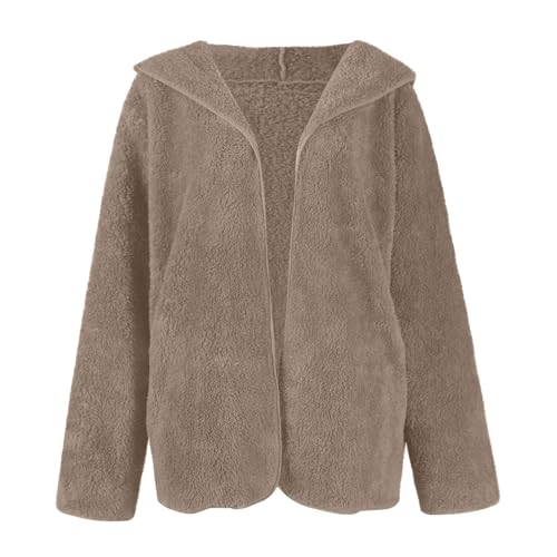 Plaid Flannel Shacket Women Plush Fuzzy Fleece Jacket Oversized Cardigans Winter Coats Open Front Cardigan Sweaters