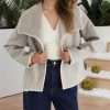 Women's Embroidered Wool Coat Elegant Lapel Wool Blend Trench Pea Coat Outerwear Jacket with Pockets