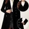 Pea Coats for Women's Winter Fashion Lapel Belted Double Breasted Trench Coat