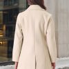 Women's Elegant Overcoat Notched Shawl Collar Single Breasted Outerwear Winter Long Coat