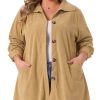 Plus Size Corduroy Shirt for Women Long Sleeve Button Down Blouses Tops Loose Shacket Jacket with Pockets