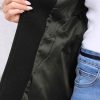 Pea Coats for Women Lapel Collar One Button Winter Overcoat with Belt Trench Coat