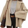 Womens Pea Coats Classic Notch Lapel Single Breasted Oversized Fall Winter Jackets Outerwear