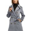 Women's Double Breasted Pea Coat Winter Mid-Long Trench Coat with Belt