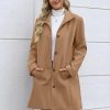 Womens Coats Winter Long Wool Coat Trench Coat Fall Clothes Casual Blazers Notch Lapel Breasted Jacket Blend Peacoat