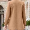 Womens Fall Winter Peacoat Wool Coat Double Breasted Blazer Jacket Trench Coat