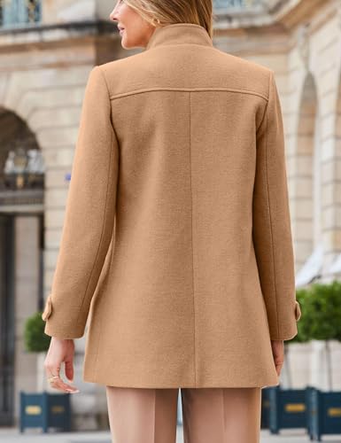 Womens Fall Winter Peacoat Wool Coat Double Breasted Blazer Jacket Trench Coat