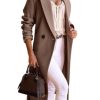 Long Wool Coats for Women Fall Winter Trench Coat Peacoat Double Breasted Blazer Jackets Overcoat