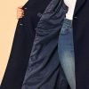 Women's Plus Size Long Winter Coats Notch Lapel Double Breasted Pea Trench Coats
