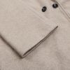 Women's Oversized Notched Collar Wool Blend Single Breast Midi Long Trench Coat