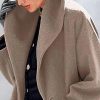 Women's Spring Fall Wool Coat Mid-Long Pea Coats Overcoat for Women Casual Lightweight Hooded Jackets