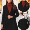 Winter Pea Coats for Women Shawl Lapel Overcoat Single Breasted Belted Long Trench Coat