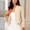 Women's Faux Fur Coat Long Sleeve Cropped Fluffy Jacket Collarless Casual Winter Warm Outwear