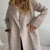 Women Long Winter Plaid Wool Coat Double Breast Trench Pea Coat Overcoat with Belt
