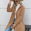 Womens Coats Winter Long Wool Coat Trench Coat Fall Clothes Casual Blazers Notch Lapel Breasted Jacket Blend Peacoat