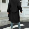 Womens Long Pea Coats Open Front Lapel Jackets Casual Belted Trench Coat Overcoats with Pockets