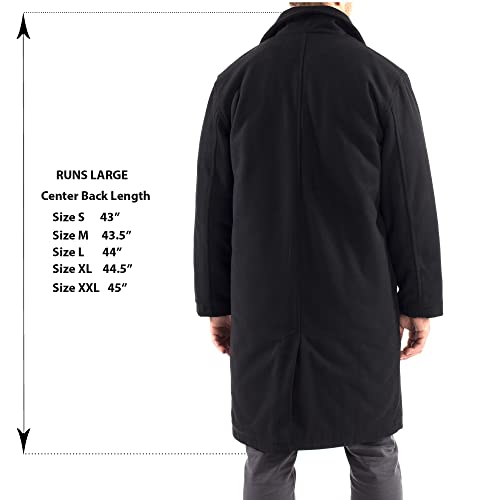 Zach Men’s Wool Blend Overcoat – Knee-Length Trench Coat, Runs Large for Layering Over Suits or Sweaters