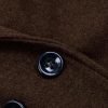 Women's Oversized Notched Collar Wool Blend Single Breast Midi Long Trench Coat