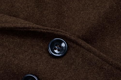 Women's Oversized Notched Collar Wool Blend Single Breast Midi Long Trench Coat