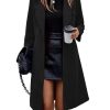 Womens Fall Winter Long Wool Coat Double Breasted Trench Coat Peacoat Jackets