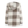 Lightweight Flannel Jacket Women Fleece Plaid Oversized Open Front Cardigan Loose Fitted Shaggy Comfy Casual Hooded Coats