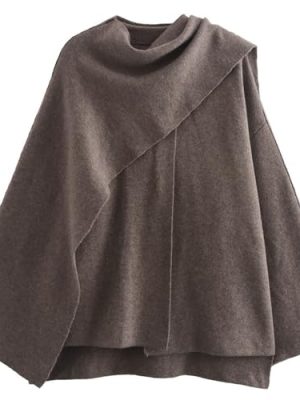Women's Oversized Scarf Jacket Cardigan Sweater Trench Coats Side Split Fall Winter Peacoat Shawl Wraps
