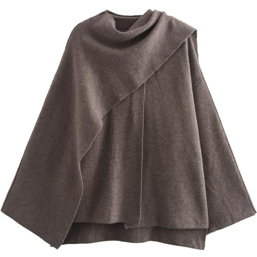 Women's Oversized Scarf Jacket Cardigan Sweater Trench Coats Side Split Fall Winter Peacoat Shawl Wraps