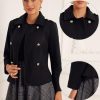 Pea Coat for Women's Classic Collar Casual Button Double Breasted Overcoat Winter Outerwear