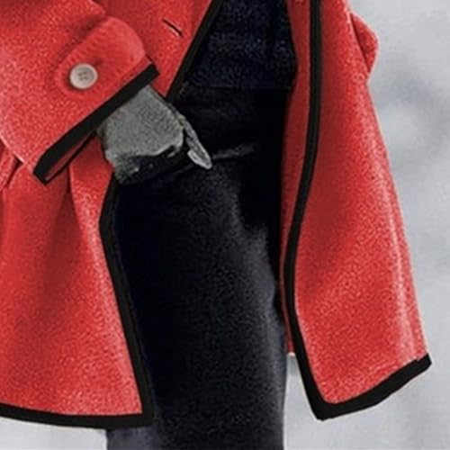 Women's Single Breasted Wool Blend Pea Coats Spring Fall Hooded Trench Coat for Women Casual Lightweight Overcoat