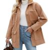 2025 Winter Elegant Womens Pea Coat Mid Long Wool Coat Wool Blend Trench Coat with Pockets