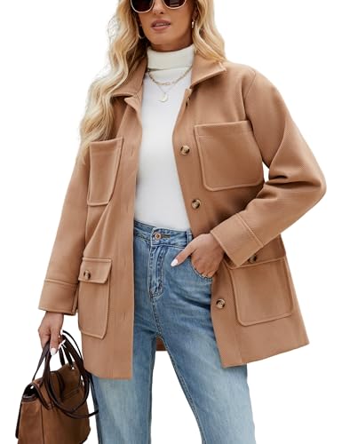 2025 Winter Elegant Womens Pea Coat Mid Long Wool Coat Wool Blend Trench Coat with Pockets