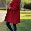 Women's Winter Casual Lapel Collared Single Breasted Wool Pea Coat Elegant Wool Blend Overcoat