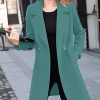 Women's Long Sleeve Slim Fit Warm Winter Wool Blend Pea Coat Overcoat