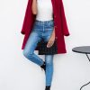 Women's Elegant Single Breasted Coat Long Sleeve Mid Winter Overcoat Work Office Pea Coats