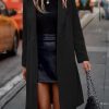 Womens Fall Winter Long Wool Coat Double Breasted Trench Coat Peacoat Jackets
