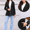 Pea Coats for Women Lapel Collar One Button Winter Overcoat with Belt Trench Coat
