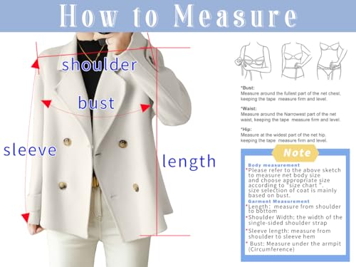 Womens Fall Winter Casual Business Wool Blend Coat Loose Double Breasted Dressy Blazer Pea Coat