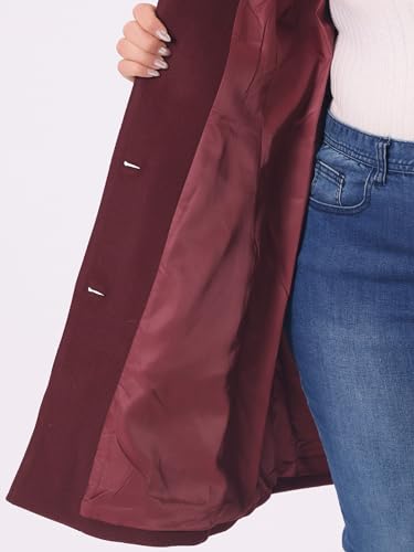 Plus Size Coats for Women Peter Pan Collar Cuff Single Breasted Trench Jacket Winter Long Coat