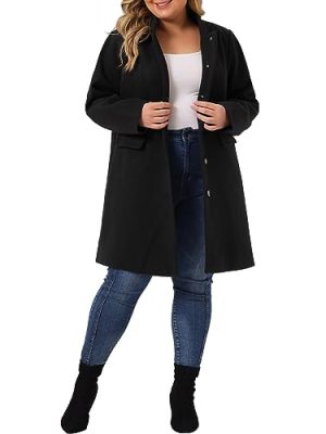 Women's Plus Size Long Coat Winter Steampunk Stand Collar Single Breasted Coat 2023
