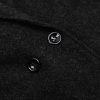 Women's Oversized Notched Collar Wool Blend Single Breast Midi Long Trench Coat