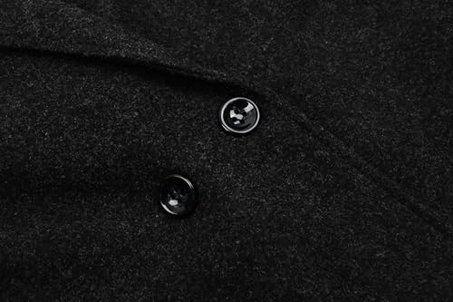 Women's Oversized Notched Collar Wool Blend Single Breast Midi Long Trench Coat
