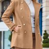 Womens Fall Winter Peacoat Wool Coat Double Breasted Blazer Jacket Trench Coat