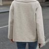Women's Winter Loose Fit Cropped Wool Coat Double Breasted Dressy Short Blazer Jacket Peacoat